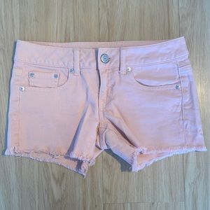American Eagle pink denim shorts